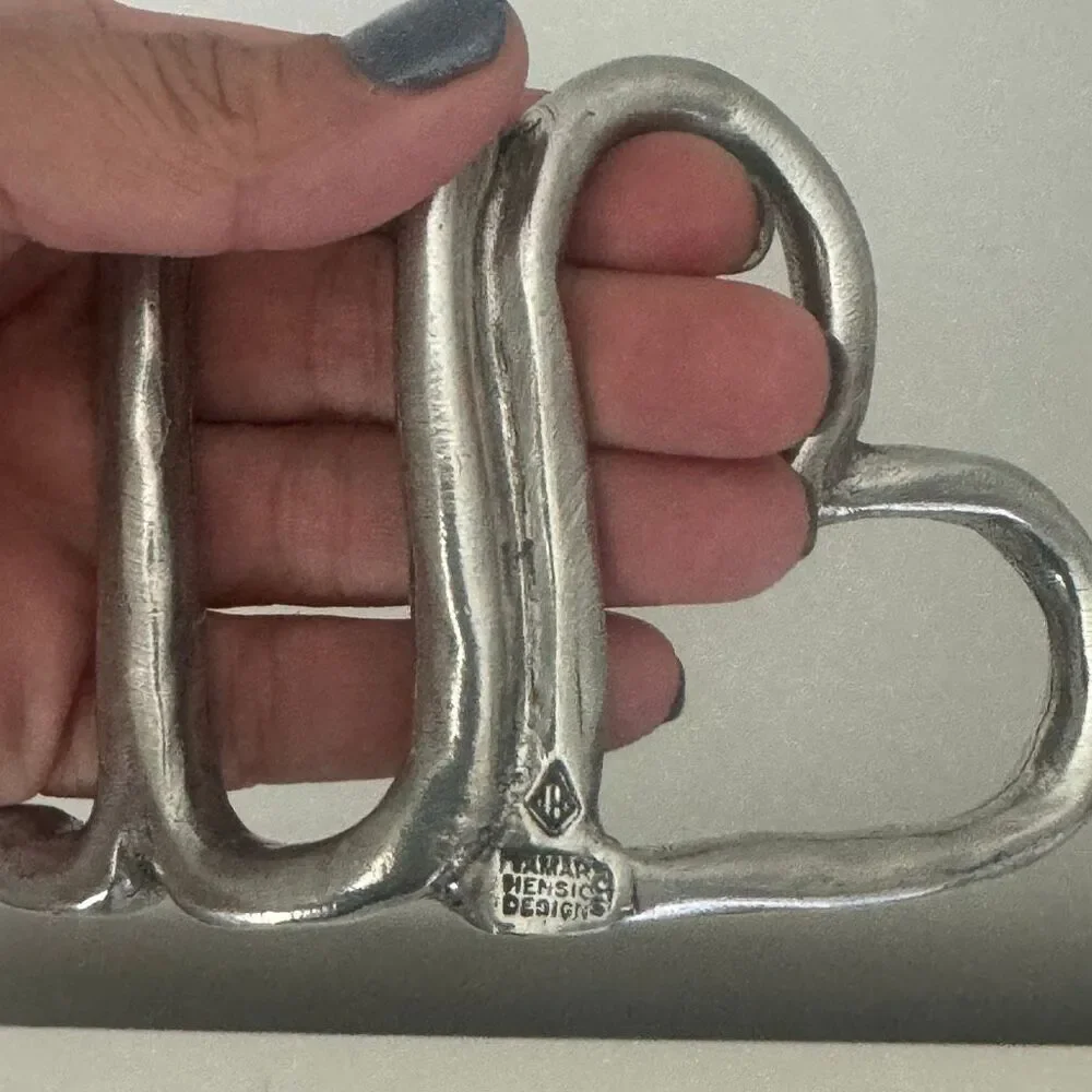 Tamar Mensios Studio Pewter Heart U Ring Holder Hand Made Signed Jewelry Gift
